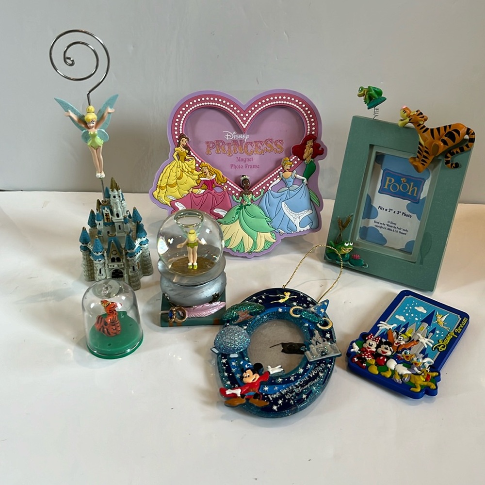 DISNEY World Princess Picture Frames Magnets Ornament Cinderella Ariel Lot Of 6